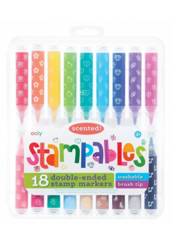 Flamastry pachnące ze stempelkami Stampables 18kol