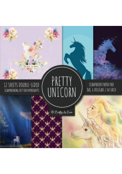 Pretty Unicorn Scrapbook Paper Pad 8x8 Scrapbooking Kit for Papercrafts, Cardmaking, Printmaking, DIY Crafts, Fantasy Themed, Designs, Borders, Backgrounds, Patterns