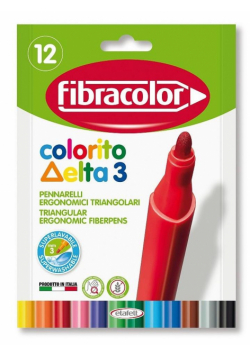 Pisaki Delta 3 trójkątne 12 kol FIBRACOLOR