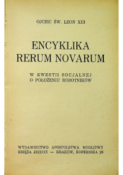 Encyklika Rerum Novarum 1939 r.