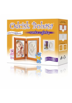 Zestaw Odcisk Bobasa - Ramka z glinką - Brązowa