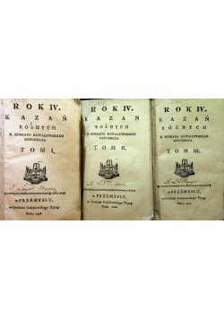 Rok IV Kazan rożnych tom 1 do 3 1827 r.