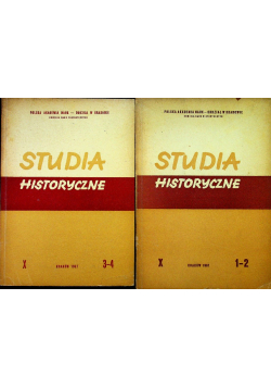 Studia historyczne Rok X nr 1 do 4