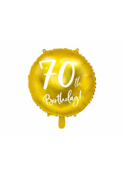 Balon foliowy 70th Birthday 45cm złoty