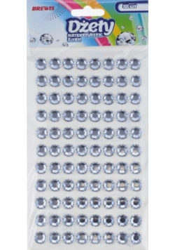 Dżety samoprzylepne srebrne 8mm 88szt