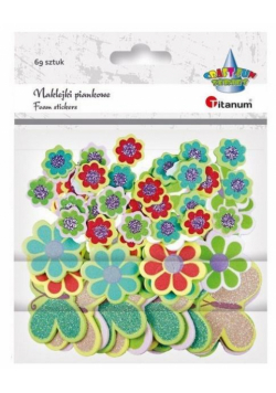 Naklejki piankowe kwiatki, motyle mix 69szt