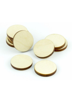 Znaczniki drewniane naturalne okrągłe 20x3mm 10szt