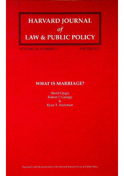 Harvard Journal of Law and Public Policy Volume 34 Number 1