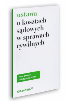 Ustawa o kosztach sądowych 30.01.2020