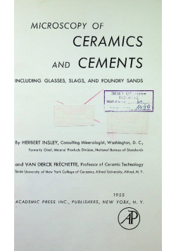Microscopy of ceramics and cements