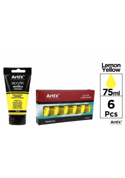 Farba akrylowa cytrynowo-żółta 75ml (6szt)