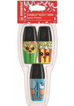 Zakreślacz Boss Mini Sweet Friends 3 kol STABILO