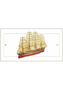 Karnet 12x23cm + koperta Żaglowiec czerwony