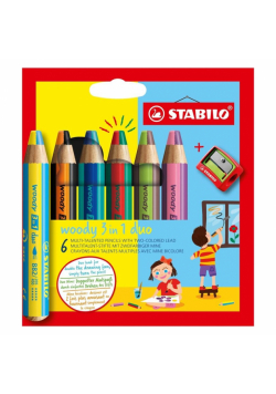 Kredki Woody 3w1 Duo 6 kol+ temperówka STABILO