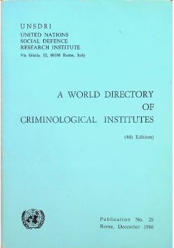 A World directory of criminological institutes