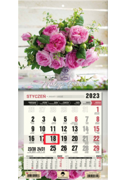 Kalendarz 2023 ścienny jednodzielny z magnesem Bukiet