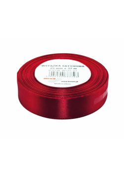 Wstążka satynowa bordowa 25mmx32m