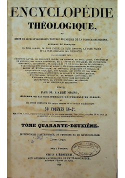 Encyclopedie Theologique Tom 42 1850 r.
