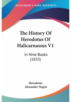 The History Of Herodotus Of Halicarnassus V1