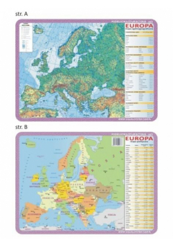 Podkładka edu. 063 - Europa mapy fizyczna i pol.