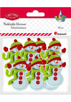Naklejki filcowe 3D bałwanki 10szt