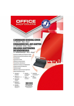 Okładki do bindowania A4 250gsm czerwone bł. 100sz