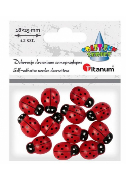Drewniane biedronki samoprzylepne 3D 18x25mm 12szt
