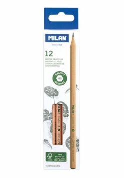 Ołówek sześciokątny MILAN HB NATURAL, 12 sztuk