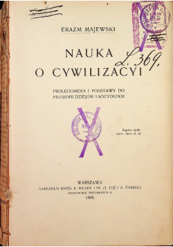 Nauka o cywilizacy I Prolegomena do socyologii i antropozofii 1908 r.