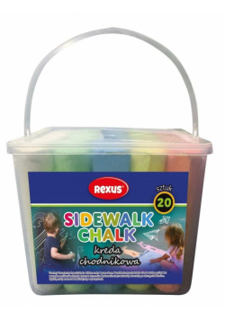 Kreda chodnikowa w plastikowym wiaderku 20 kolorów