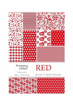 Blok A4/10 z motywami Red 80g HAPPY COLOR