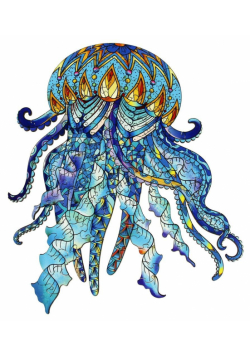 Puzzle drewniane/kolorowe - Meduza
