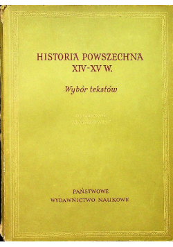 Historia powszechna XIV - XV w