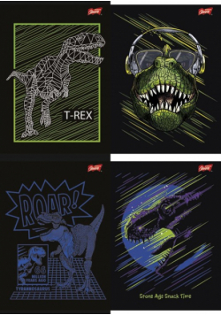 Zeszyt A5 w trzy linie 32 kartki T-Rex 15 sztuk mix