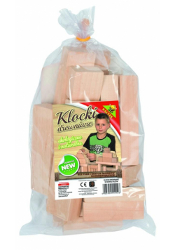 Klocki drewniane w worku małym