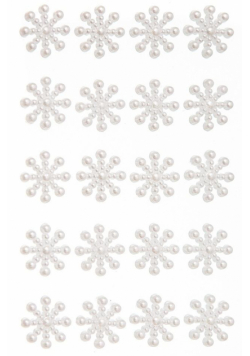 Perełki samoprzylepne śnieżynka 24szt