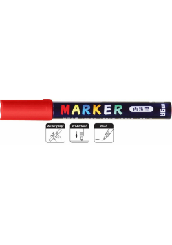 Marker akrylowy 1-2mm czerwony (6szt) M&G