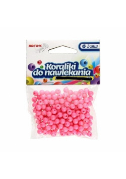 Koraliki do nawlekania różowe + sznurek 6mm 16g