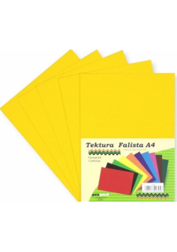 Tektura A4 falista żółta 5szt