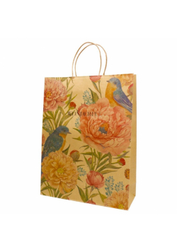 Torba prezentowa 32x42 kraft, ptaki mix