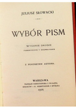 Słowacki Wybór pism reprint z 1906 r