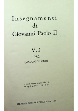 Insegnamenti di Giovanni Paolo II Tom V Część II