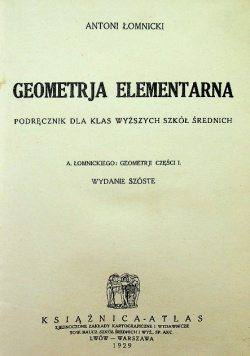 Geometrja elementarna 1929 r.