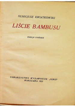 Liście bambusu 1922 r.