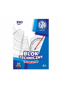 Blok techniczny A3/10K 240g (10szt) ASTRA