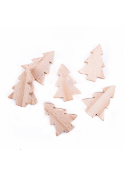 Drewniane choinki 4x5,4x1,5cm 6szt