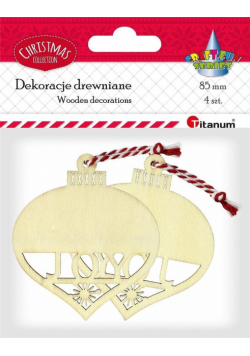 Drewniane zawieszki bombki ażurowe 4szt