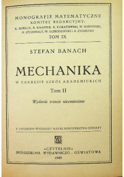 Mechanika Tom II 1949 r.