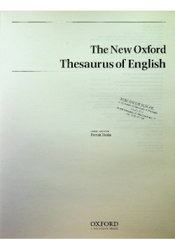 The New Oxford Thesaurus of English
