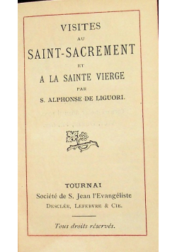 Visites au Saint Sacrement et a la Sainte Vierge 1902 r.